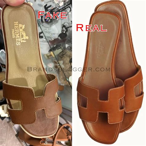 fake hermes oran vs real|hermes oran sandals false.